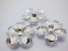 3x30Pcs Silver Plated Flower Hairclip Jewelry Finding Beads 4.5c