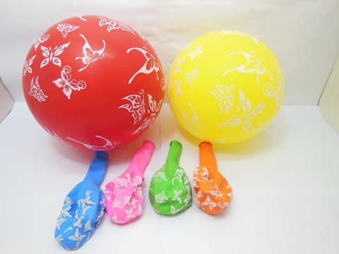 100 Butterfly Printed Balloons Mixed Color 30cm 100 Butterfly Printed Balloons Mixed Color 30cm