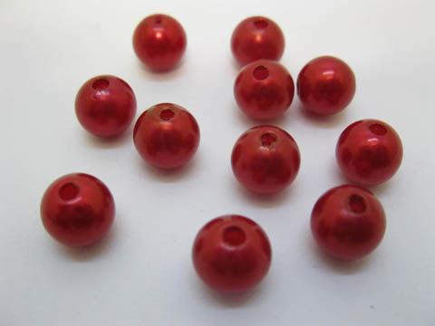 500 Red Round Simulate Pearl Loose Beads 10mm 500 Red Round Simulate Pearl Loose Beads 10mm