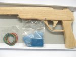 10X Wooden Rubber Band Toy Gun 31cm long toy-w72