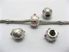 20 Nickel Plated European Carved Flower Thread Beads ac-sp487 20 Nickel Plated European Carved Flower Thread Beads ac-sp487