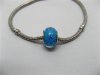 100 Blue Murano Glass European Beads be-g447