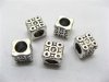 50 Charms Metal Cube European Beads ac-sp520