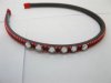 48Pcs Red Hair Bands Hairbands W/Rhinestone