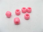 2000 New Pink Plastic Barrel Pony Beads 6x8mm