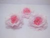 12 Pink Peony Flower Elastic Scrunchies & Brooch Hair Elastic