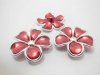 3x30Pcs Red Flower Hairclip Jewelry Finding Beads 4.5cm