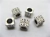 50 Charms Metal Cube European Beads ac-sp520 50 Charms Metal Cube European Beads ac-sp520