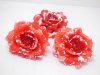 12 Red Peony Flower Elastic Scrunchies & Brooch Hair Elastic