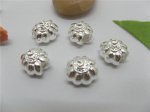 20 Silver Lotus Flower Thread European Beads pa-m101