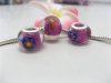 100 Flower Inside Lampwork Glass European Beads