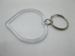 40Pcs Clear Heart Photo-Frame Key Rings Keyrings