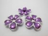 3x30Pcs Purple Flower Hairclip Jewelry Finding Beads 4.5cm