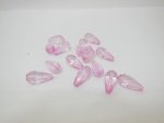 650Pcs Pink Faceted TearDrop Acrylic Beads Finding 18x9mm