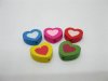 270 New Love Heart Wooden Beads Mixed Color