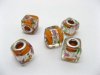 50 Orange Murano Cubic Glass European Beads 50 Orange Murano Cubic Glass European Beads