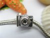 10 Silver Camera Thread European Beads pa-m197