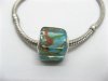 50 Skyblue Silver Cube Glass European Beads 50 Skyblue Silver Cube Glass European Beads