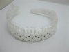5x12Pcs New White Dotted Headbands 3cm Wide