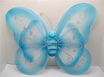 10X Blue Glitter Butterfly Fairy Wings Dress-up