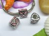 10 Pink Enamel Metal Thread European Beads pa-m180