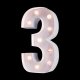 2Set LED Number 3 Symbol 25cm Standing Light Battery Operated