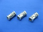 100 silver plated alloy metal Curved Barrel Pandora Beads