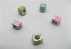 20 Metal Cube Enamel Star Thread European Beads