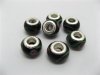 100 Black Murano Flower Round Glass European Beads be-g440 100 Black Murano Flower Round Glass European Beads be-g440
