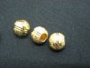 100 Golden Carved Frosted European Beads ac-sp650