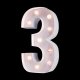 2Set LED Number 3 Symbol 25cm Standing Light Battery Operated 2Set LED Number 3 Symbol 25cm Standing Light Battery Operated