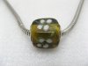 50 Coffee Murano Flower Cubic Glass European Beads be-g278 50 Coffee Murano Flower Cubic Glass European Beads be-g278