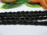 100 Strands Black Faceted TearDrop Glass Beads 4x7mm