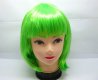 4Pcs Bobo Head Style Neat Bang Short Straight Cosplay Wig - Gree