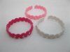 72Pcs Pink Girl Open Ended Bangles Bracelets W/Rhinestone