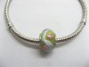 100 Light Green Murano Flower Round European Glass Beads 100 Light Green Murano Flower Round European Glass Beads