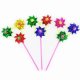 100Sets Plastic Colourful 3 Head Flower Windmill 100Sets Plastic Colourful 3 Head Flower Windmill