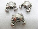 60 Alloy Pandora Crab Metal Thread Beads ac-sp316