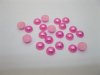 2500Pcs 8mm Fuschia Semi-Circle Simulated Pearl Bead Flatback