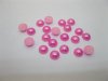 2500Pcs 8mm Fuschia Semi-Circle Simulated Pearl Bead Flatback