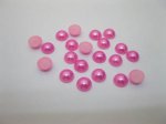 2500Pcs 8mm Fuschia Semi-Circle Simulated Pearl Bead Flatback