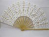 1Pc White Bridal Battenburg Lace Hand Fan Wedding Favor