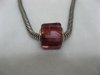 50 Red Murano Cubic Glass European Beads be-g365