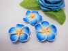 20 Sky Blue Fimo Beads Frangipani Jewellery Finding 3cm