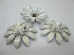 10Pcs Enamel Flower Hairclip Jewelry Finding Beads - Silver