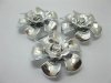 20Pcs Silver Plated Rose Hairclip Jewelry Finding Beads