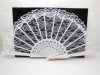 10 White Bridal Lace Hand Fan Wedding Favor