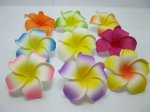 30 New Fabulous Foam Frangipani Flower 8x3.5cm Mixed