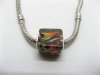 50 Black Silver Cube Glass European Beads 50 Black Silver Cube Glass European Beads