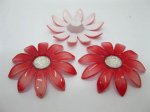20Pcs Red Blossom Sunflower Hairclip Jewelry Finding Beads 6cm